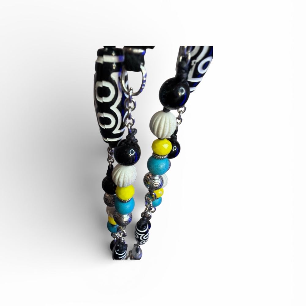 Ruby Rd Beaded Statement Necklace Black White Tur… - image 2